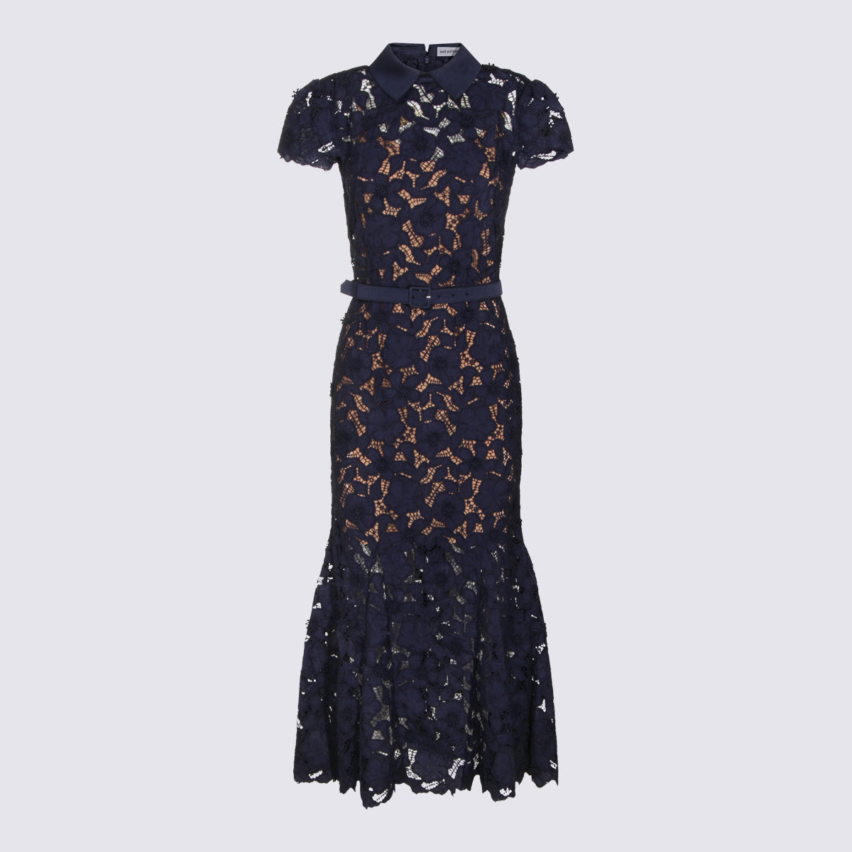 Navy Sheer Shirt Dress