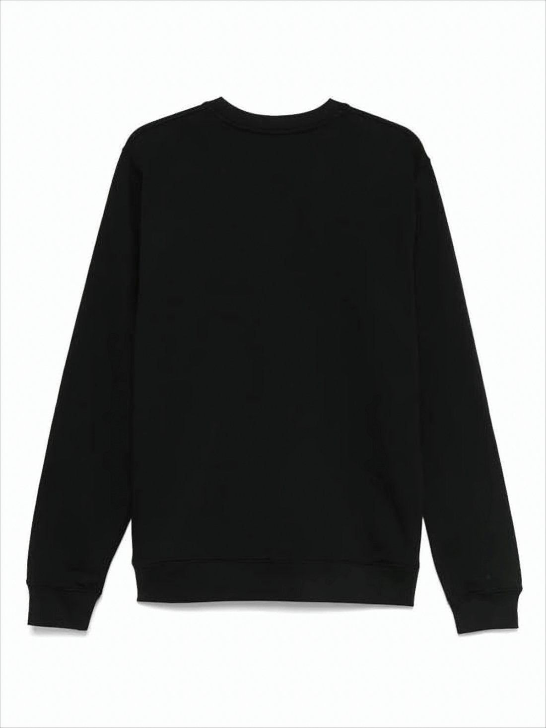 Black Long-Sleeve Sweatshirt With Bold Graphic Design