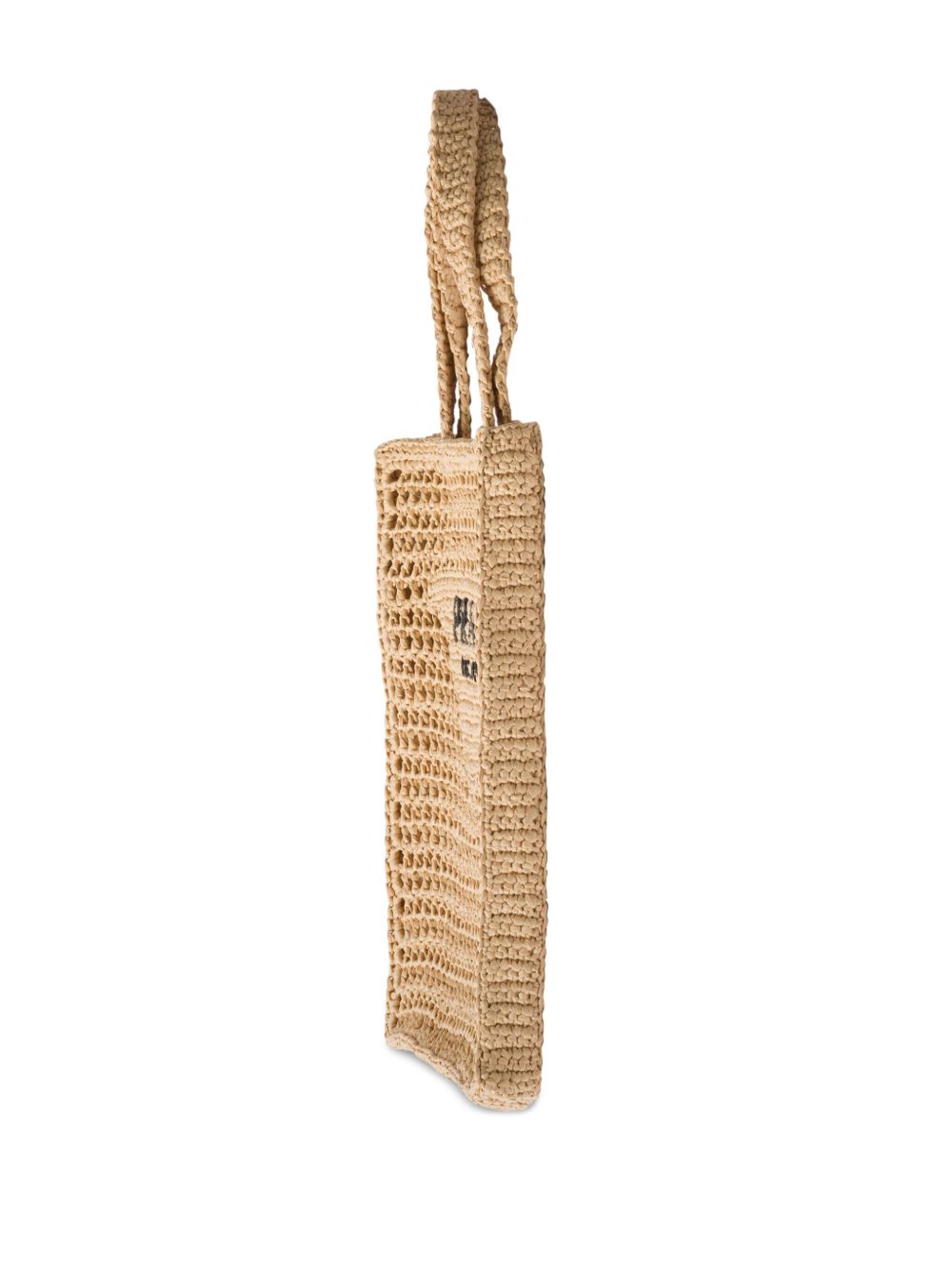Rectangular Woven Tote Bag With Triangular Patch
