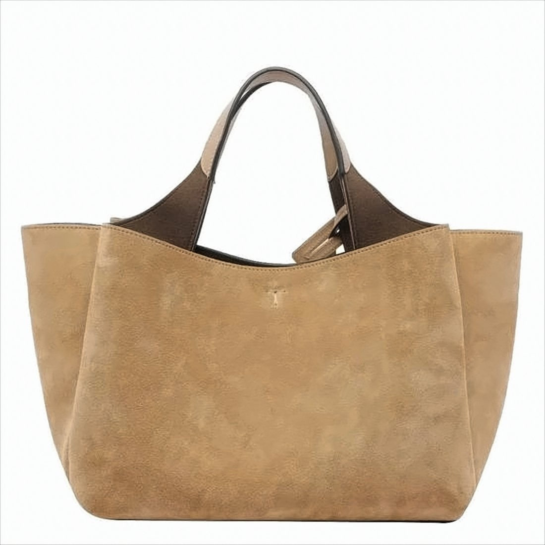 Suede Leather Shoulder Bag with Structured Silhouette