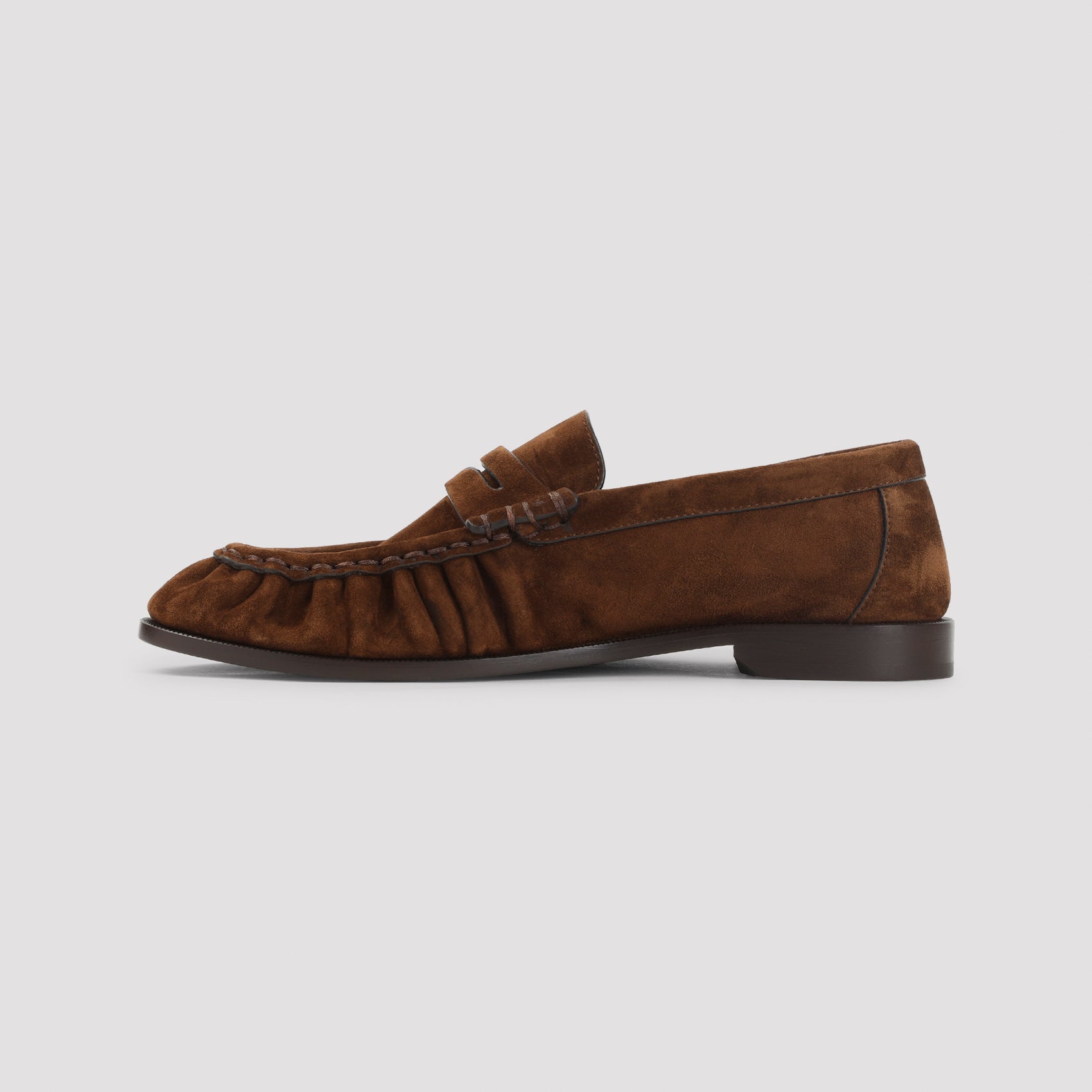 Brown Suede Calf Leather Loafers