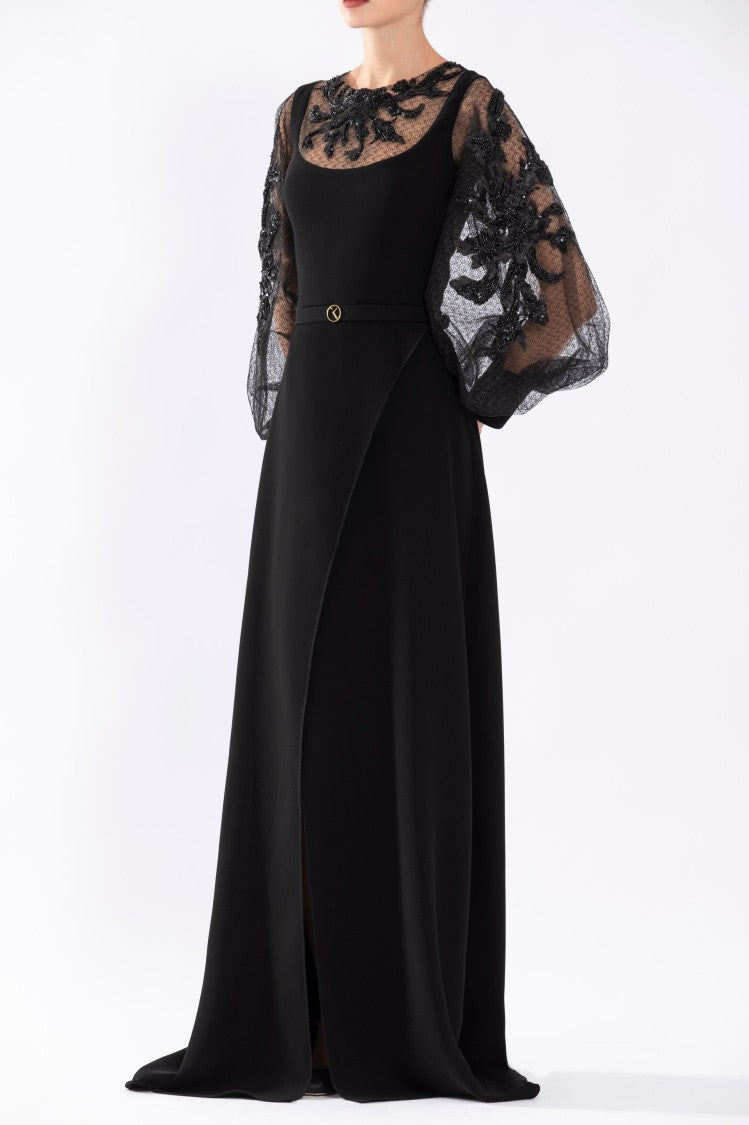 Crepe Dress With Envelope Skirt