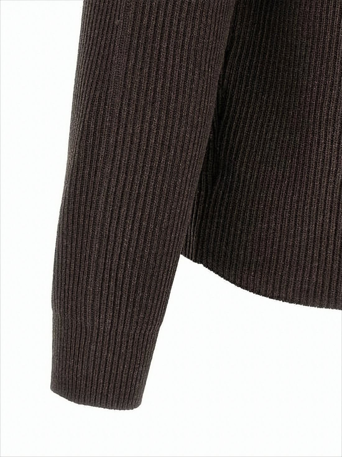 Ribbed Wool Cardigan with Button-Up Front