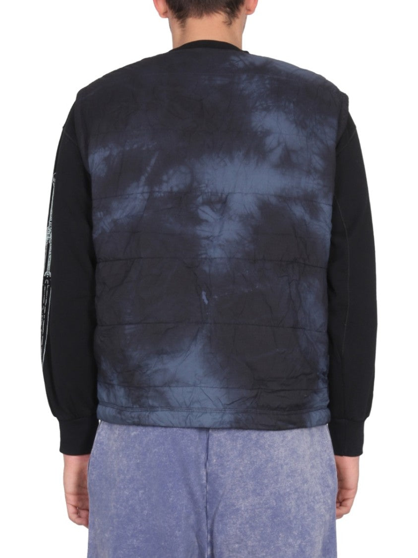 V-Neck Vest With Tie-Dye Pattern