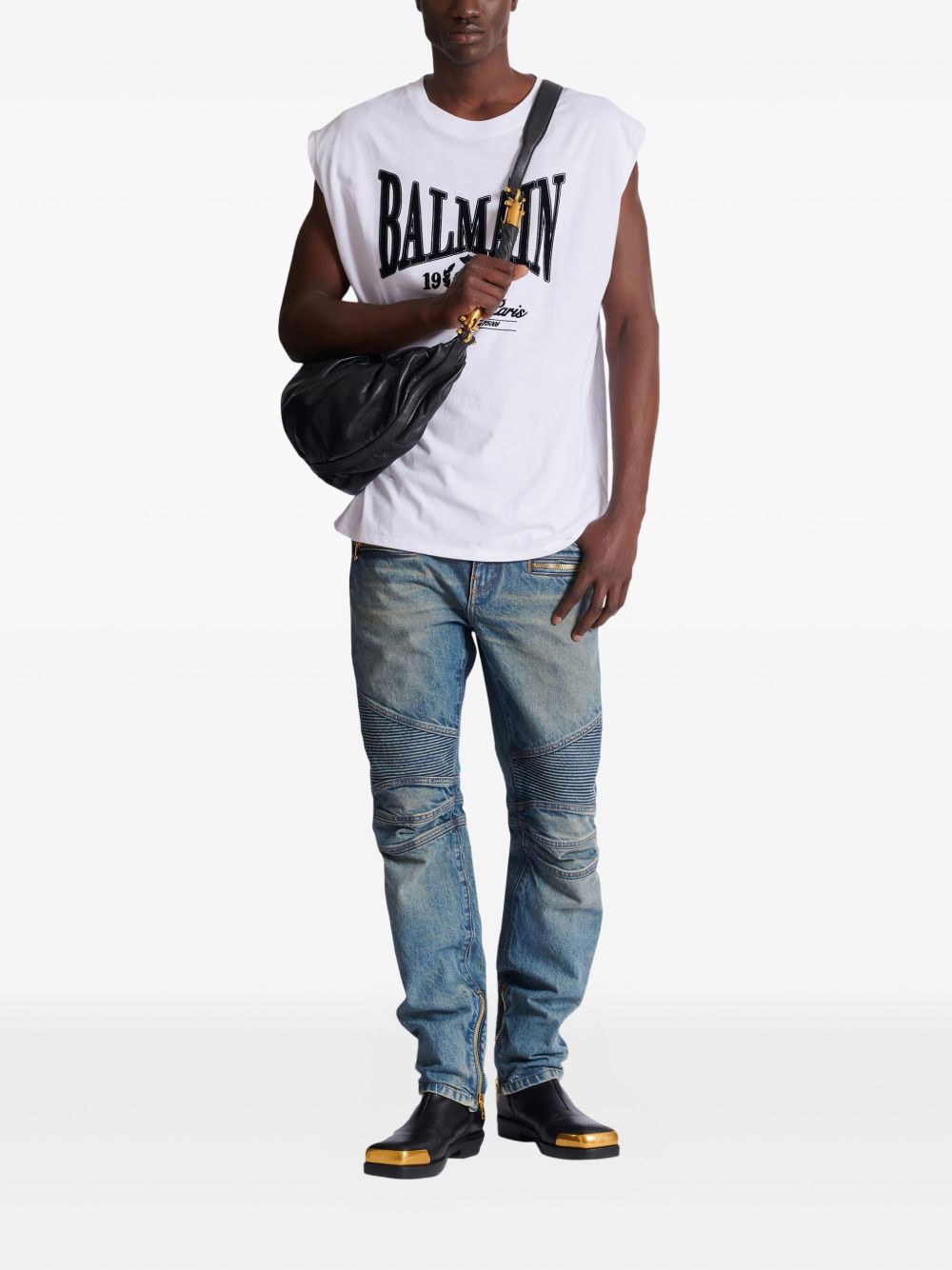 Denim Jeans with Ribbed Details