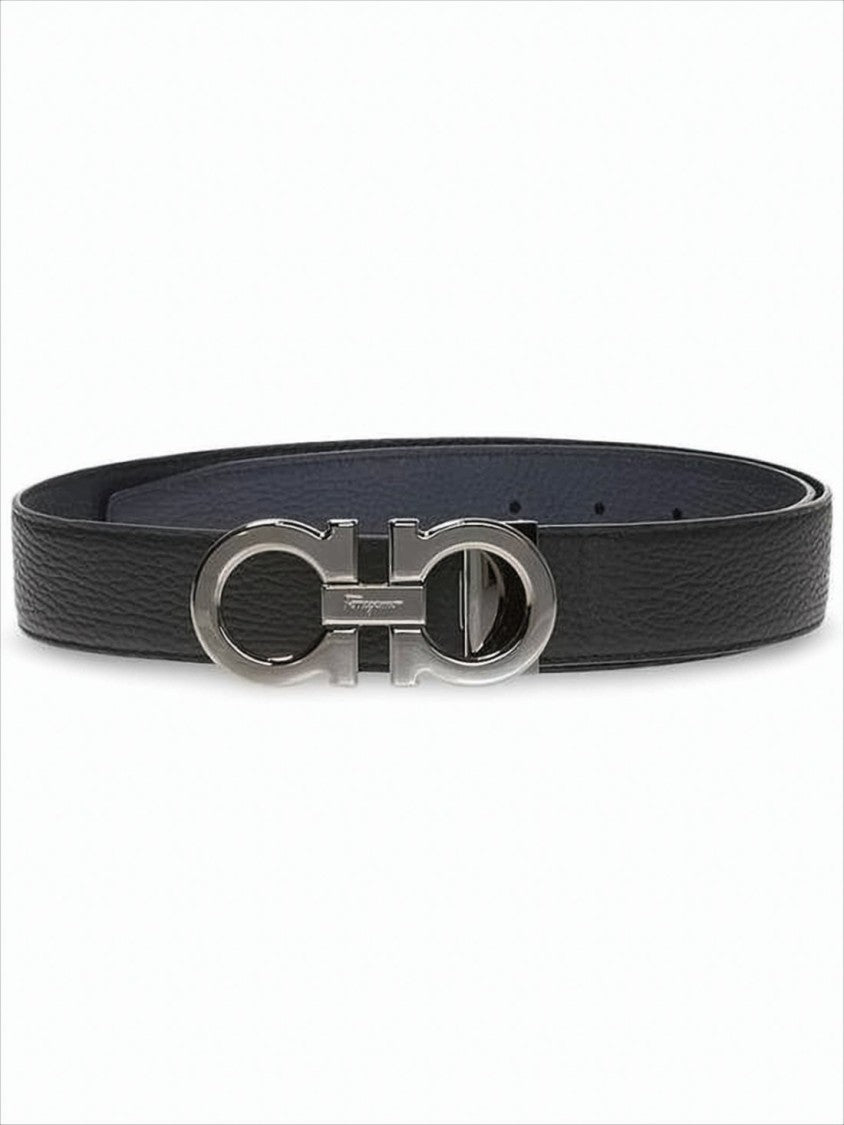 Textured Black Calf Leather Belt