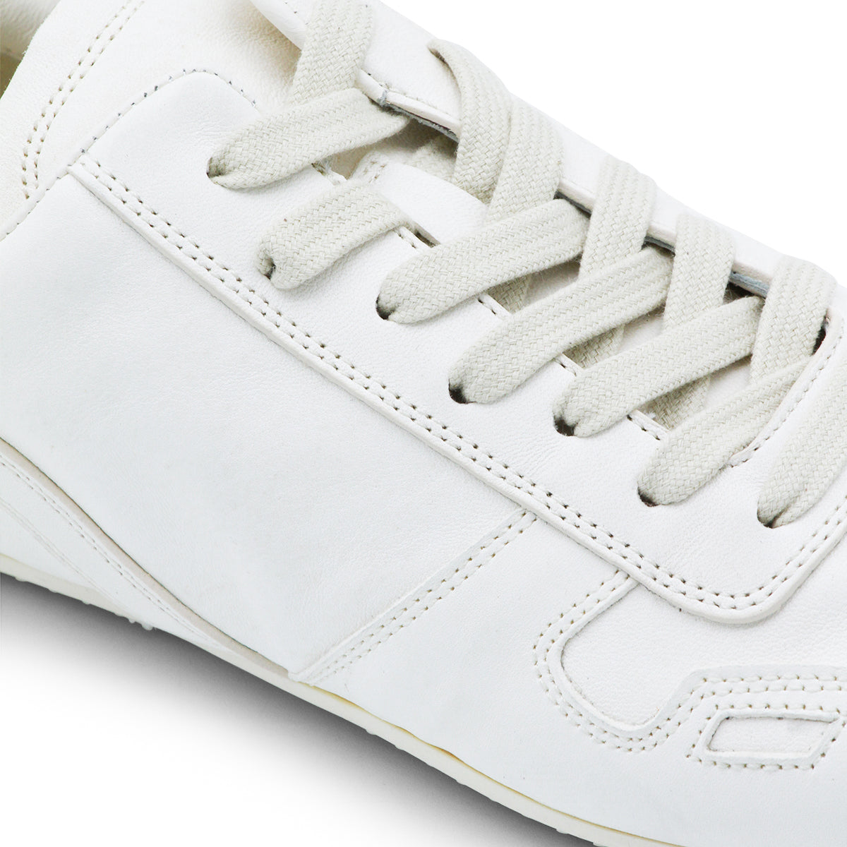 White Leather Shark Sole Sneakers