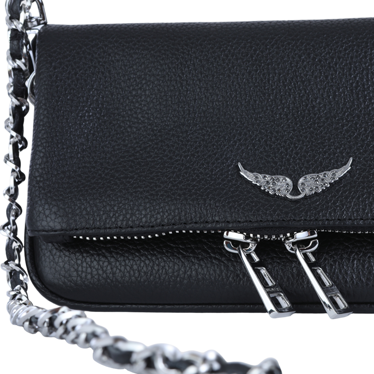 Textured Leather-like Black Bag