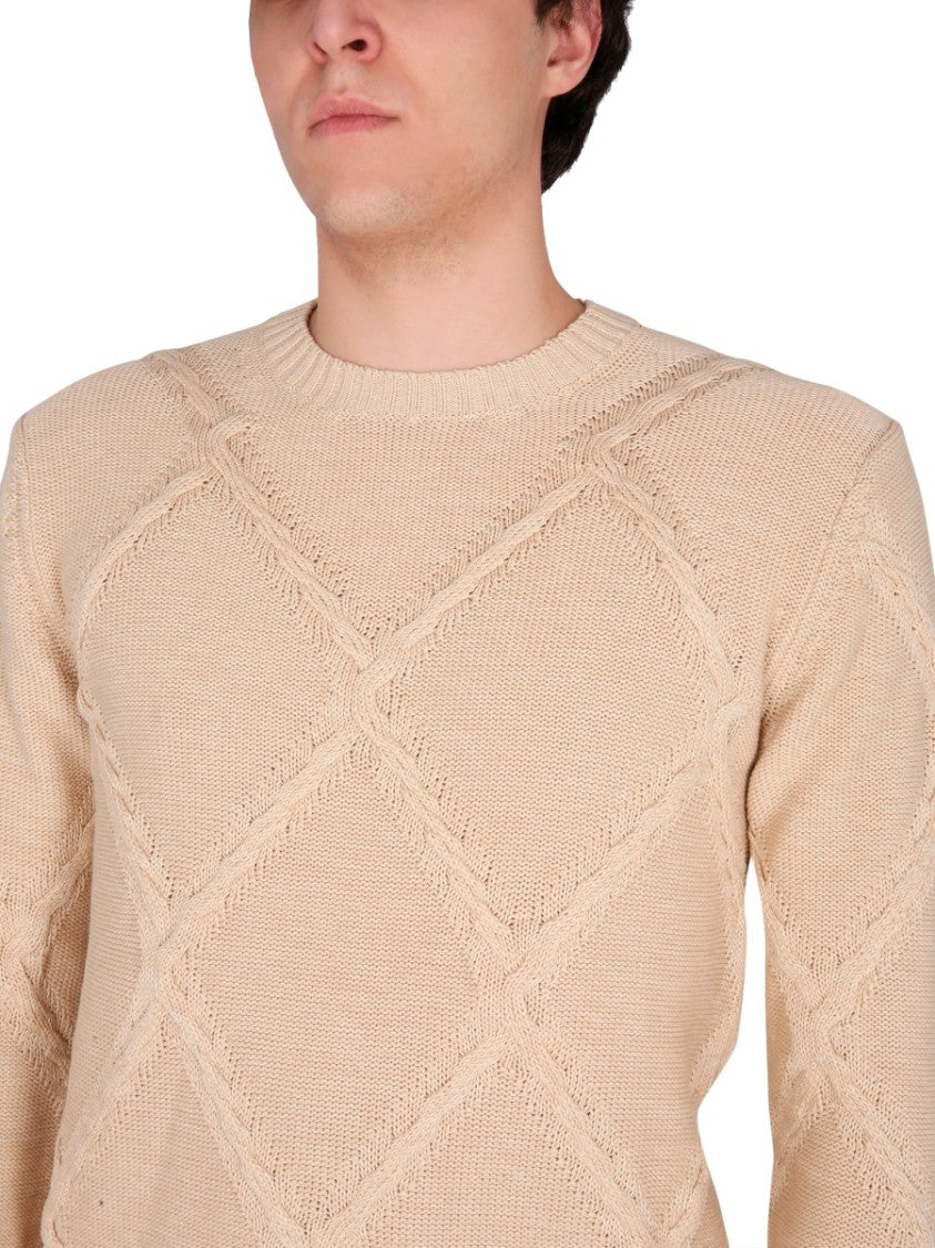 Cotton Cable Stitch Crew Neck Sweater