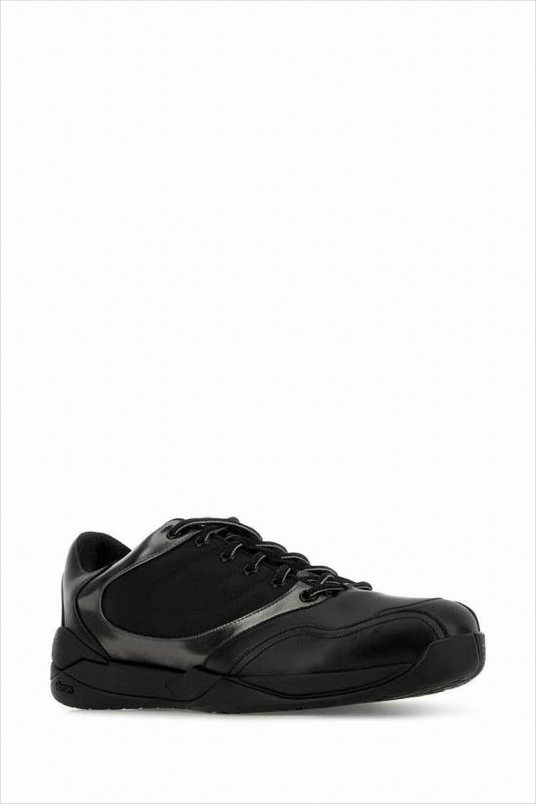 Streamlined Black Sneakers with Panel Detailing