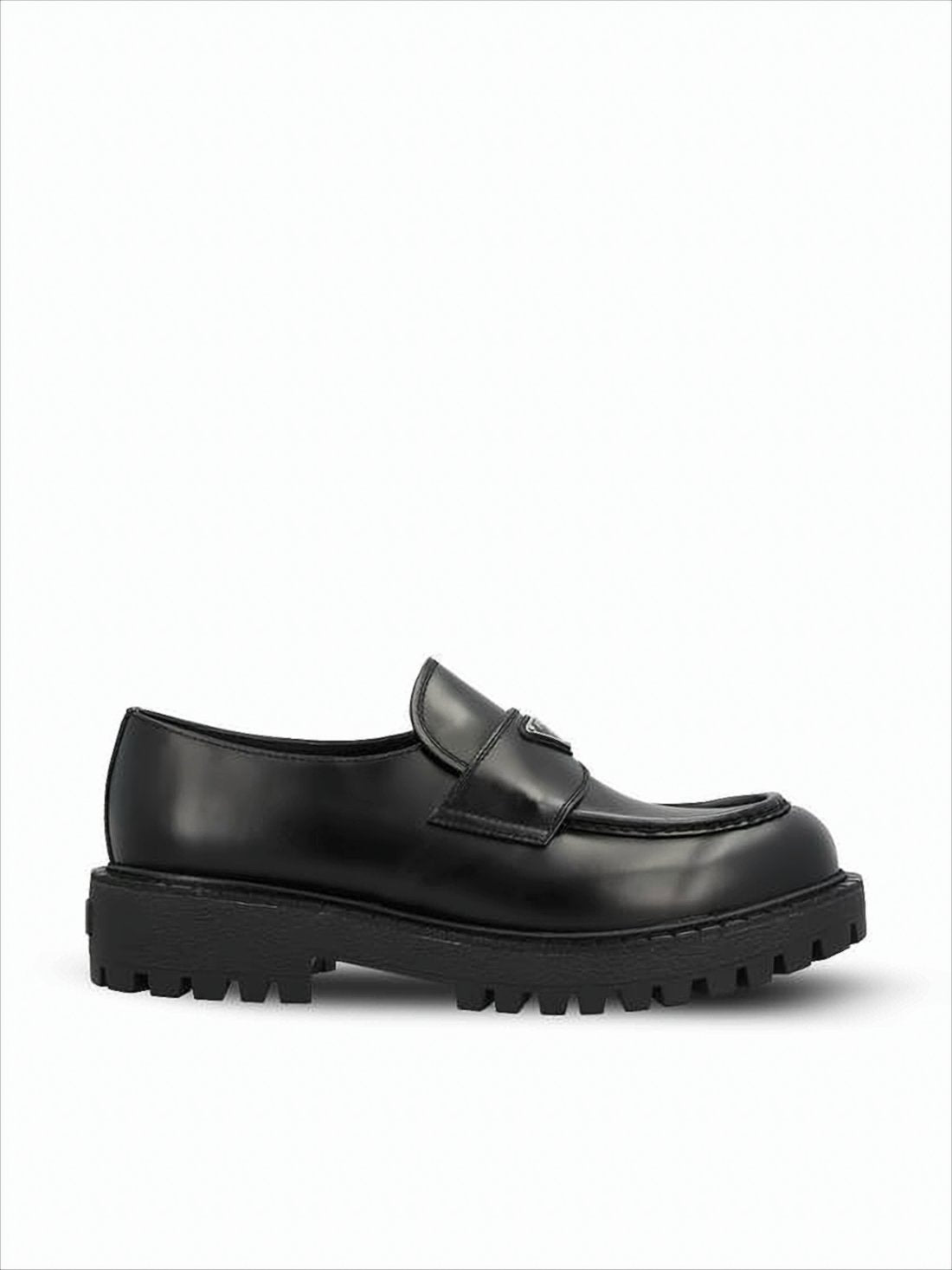 Polished Leather Loafers with Chunky Rubber Sole