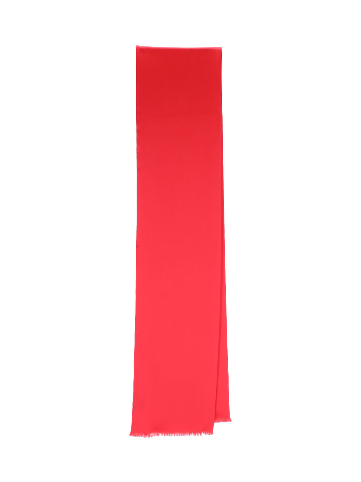 Rectangular Silk Scarf With Fringed Edges