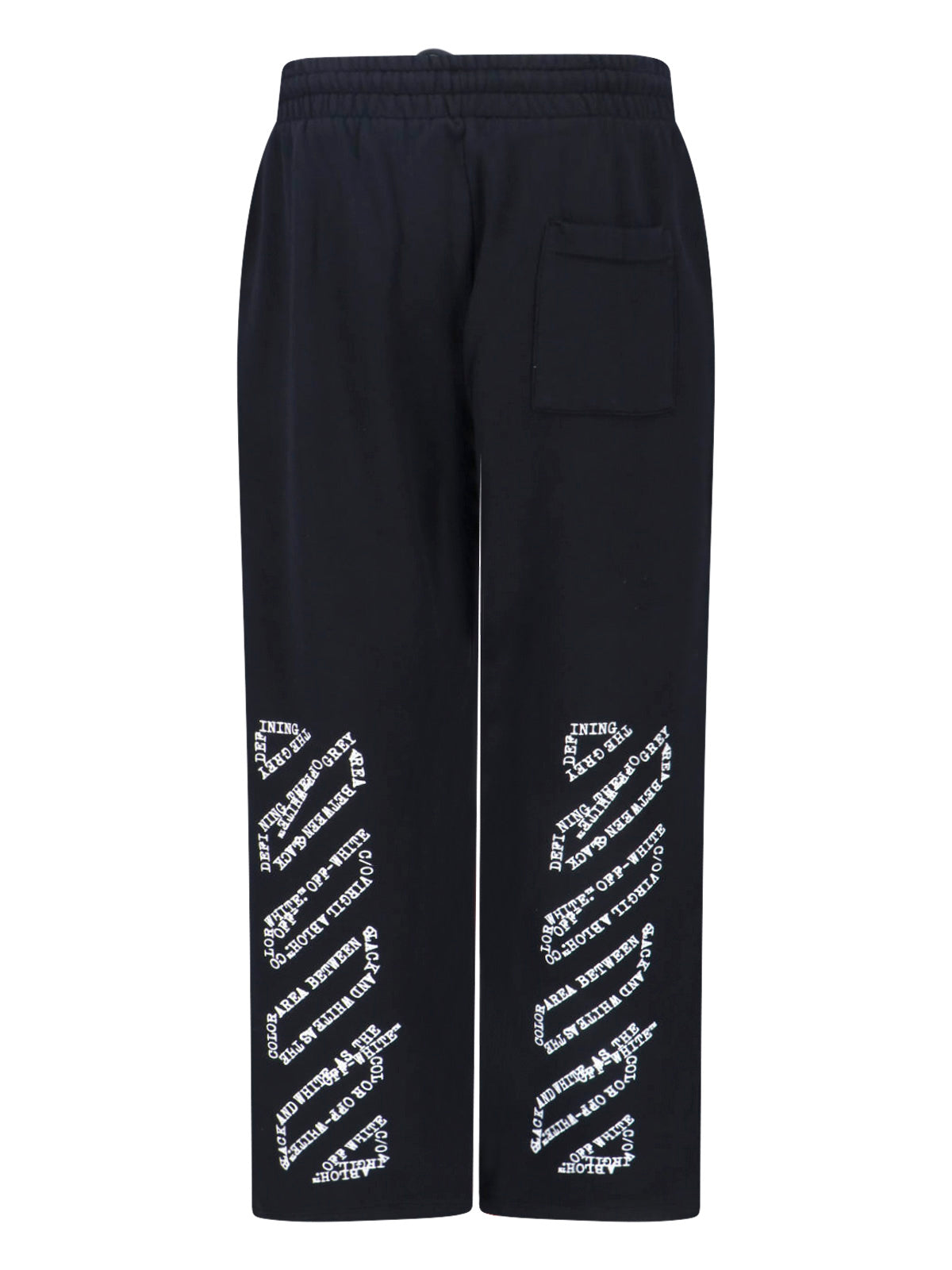 Black Logo Straight-Leg Cotton Pants