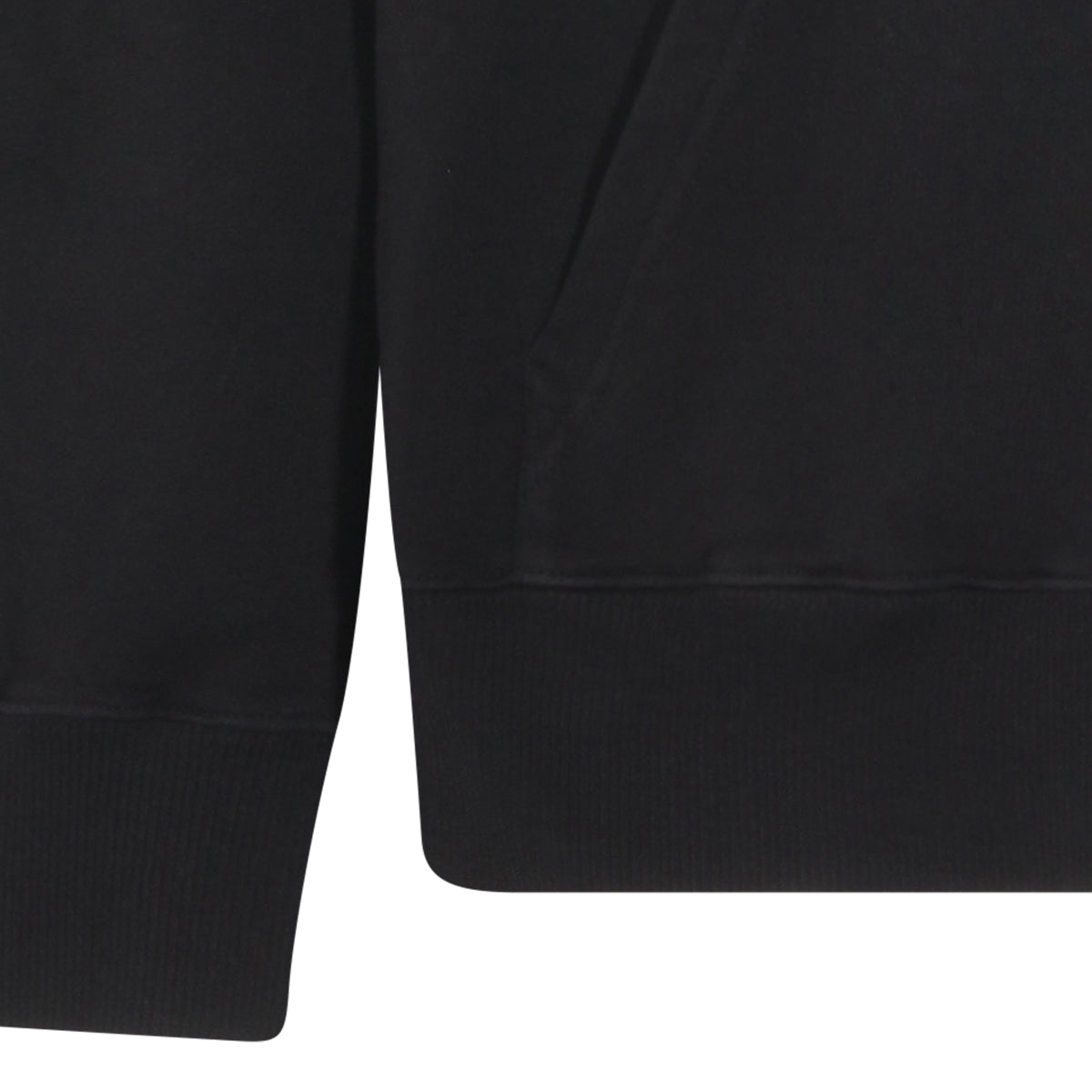 Hooded Black Cotton Sweatshirt