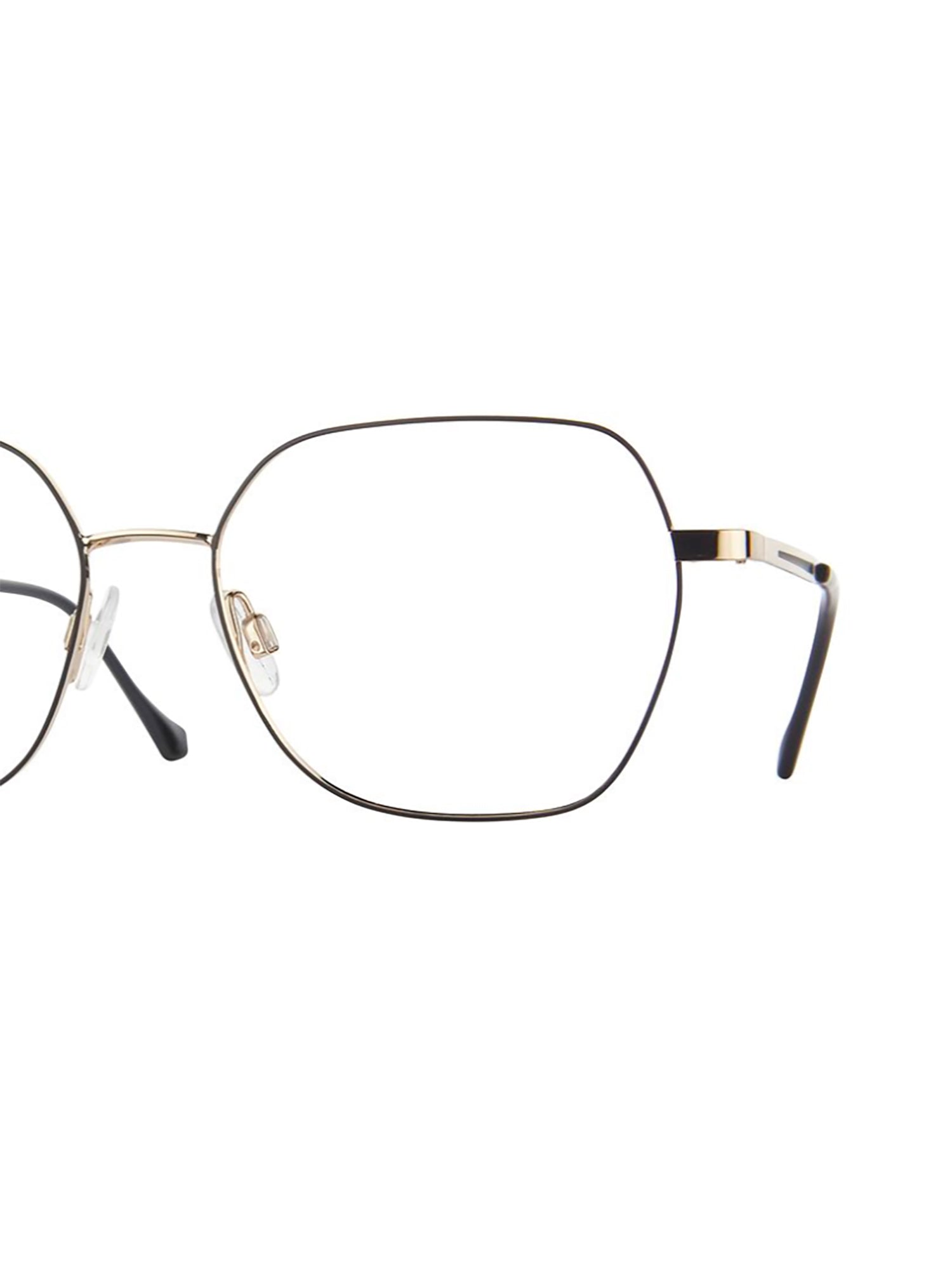 Geometric Metallic Optical Frames With Adjustable Nose Pads