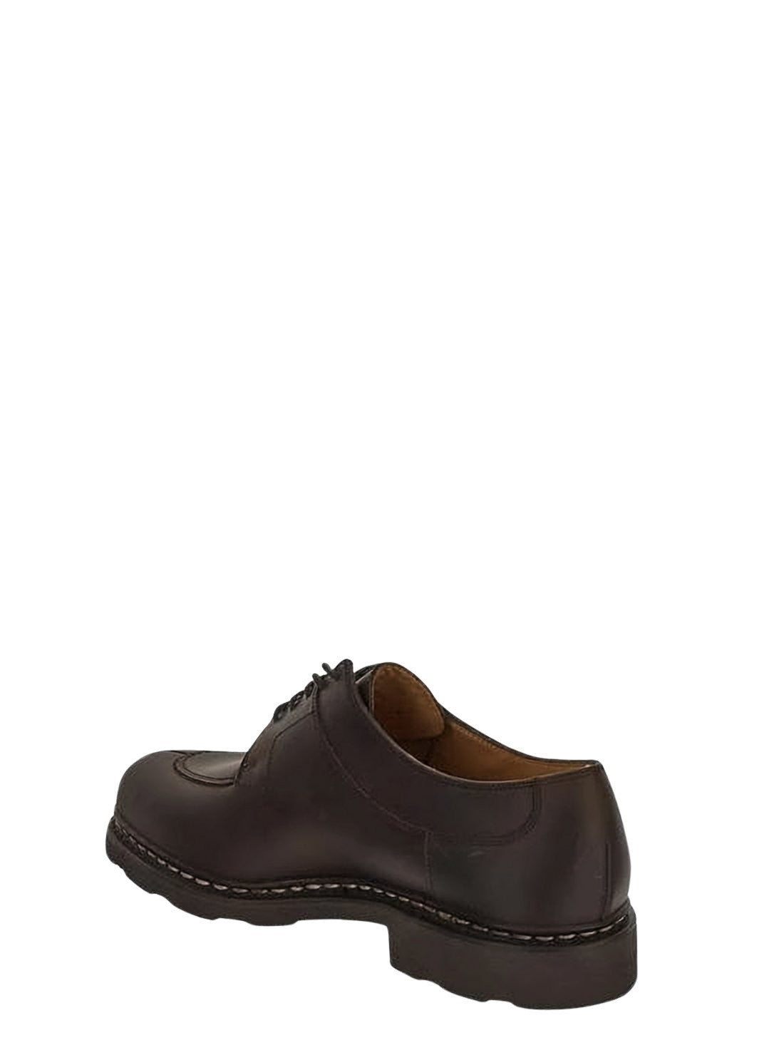 Dark Brown Nubuck Lace-Up Loafers
