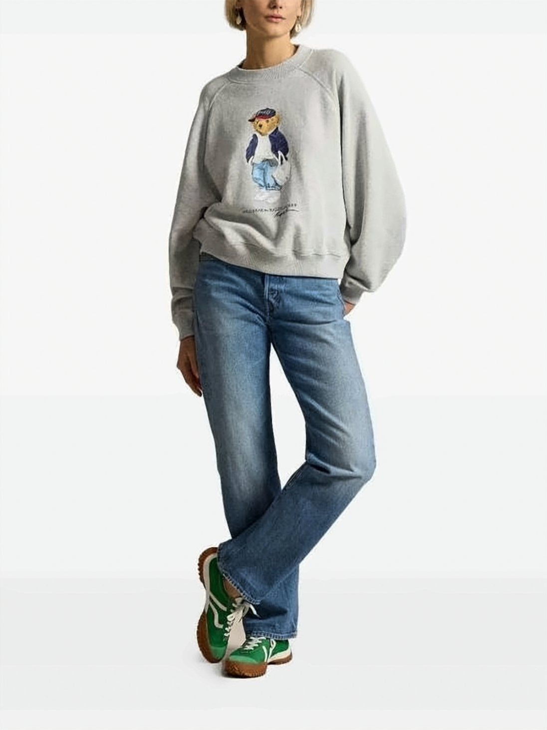 Heathered Grey Long-Sleeved Sweatshirt With Playful Graphic