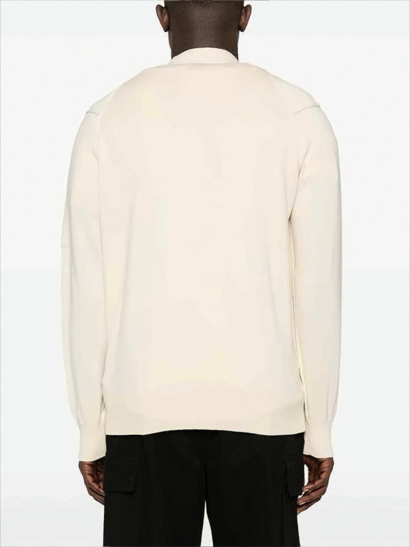 V-Neck Cotton Knit Cardigan With Iconic Sleeve Pocket