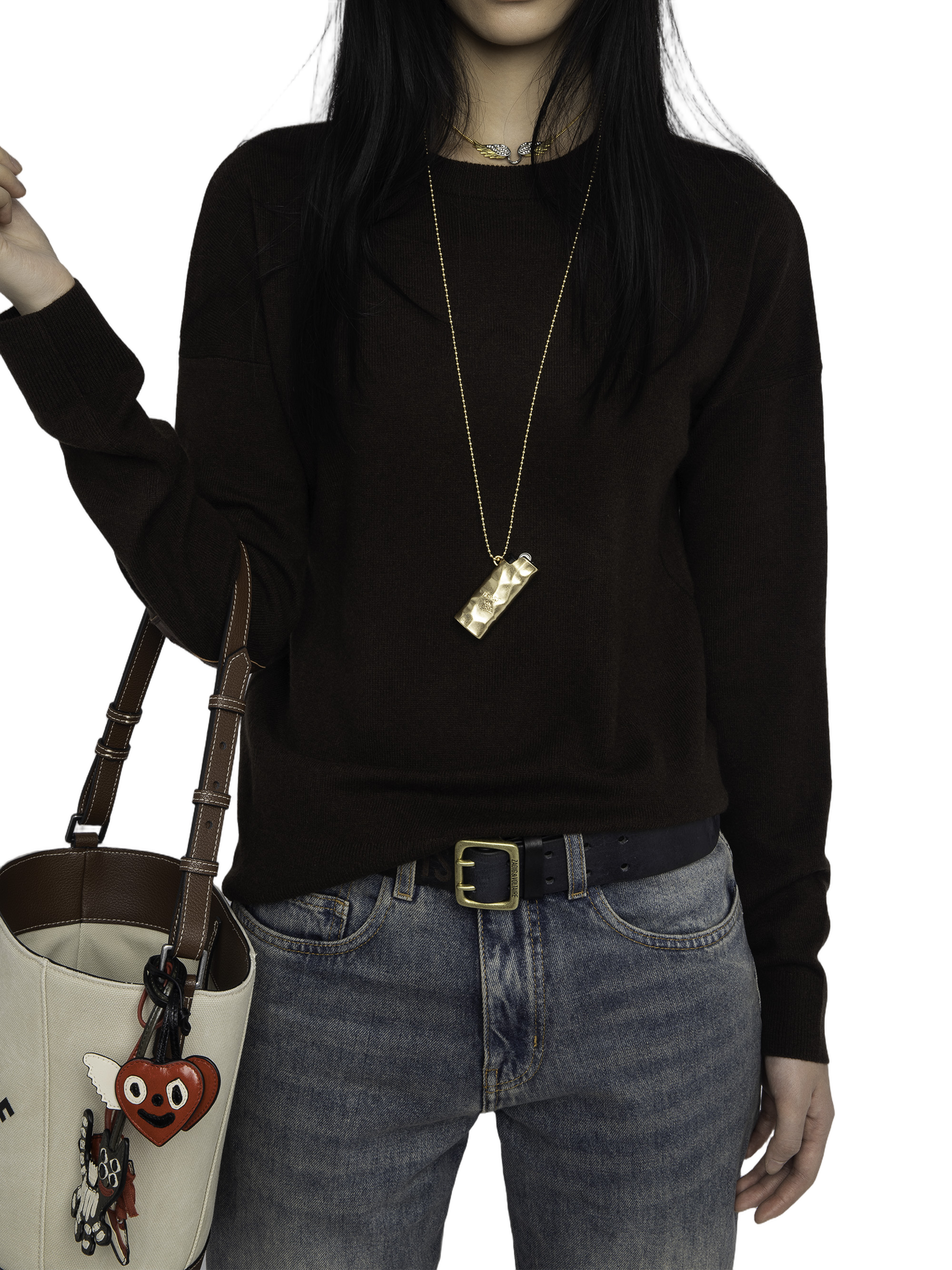 Cici Lc Patch Heart Sweater