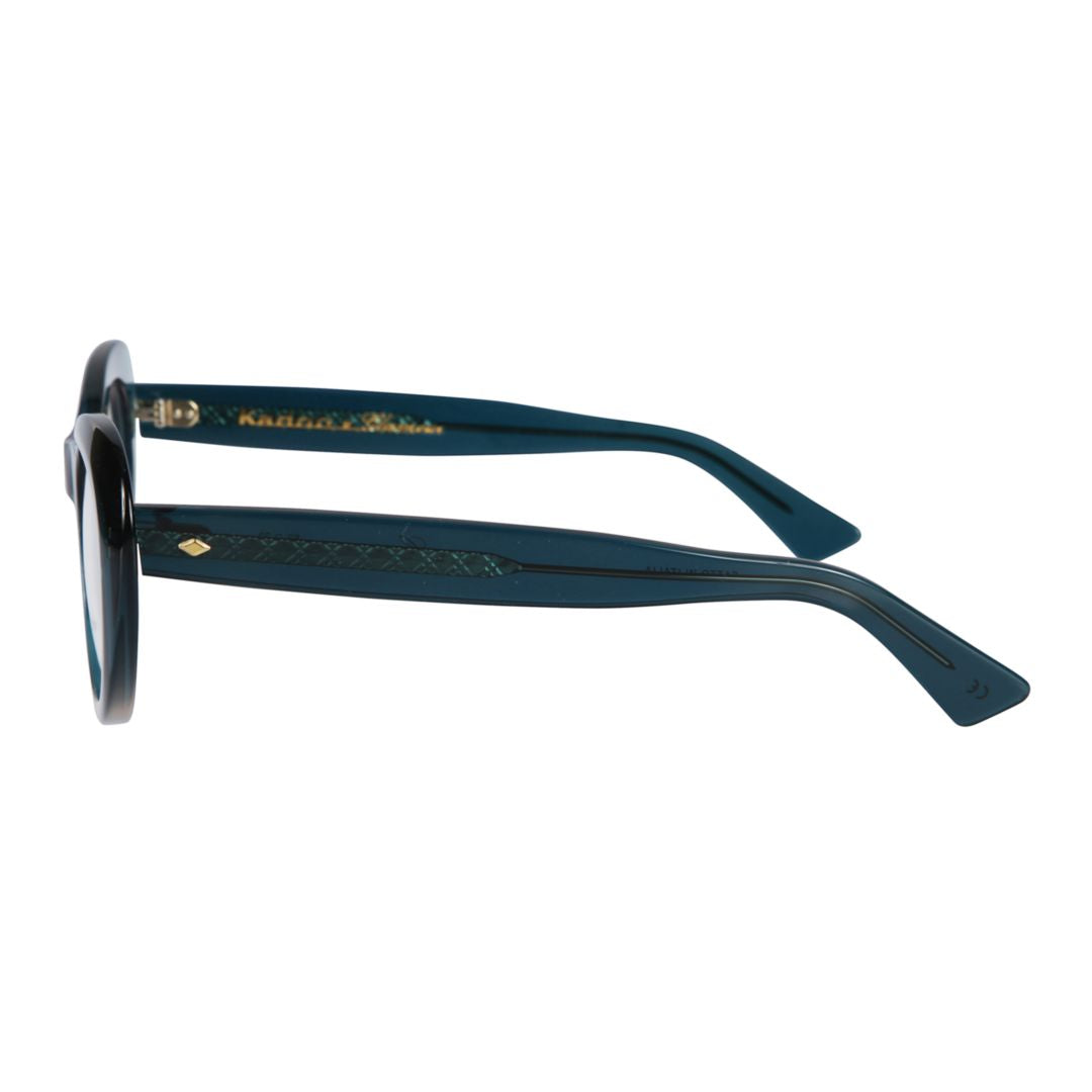 Capri New-V Rounded Cat-Eye Sunglasses with Textured Temples