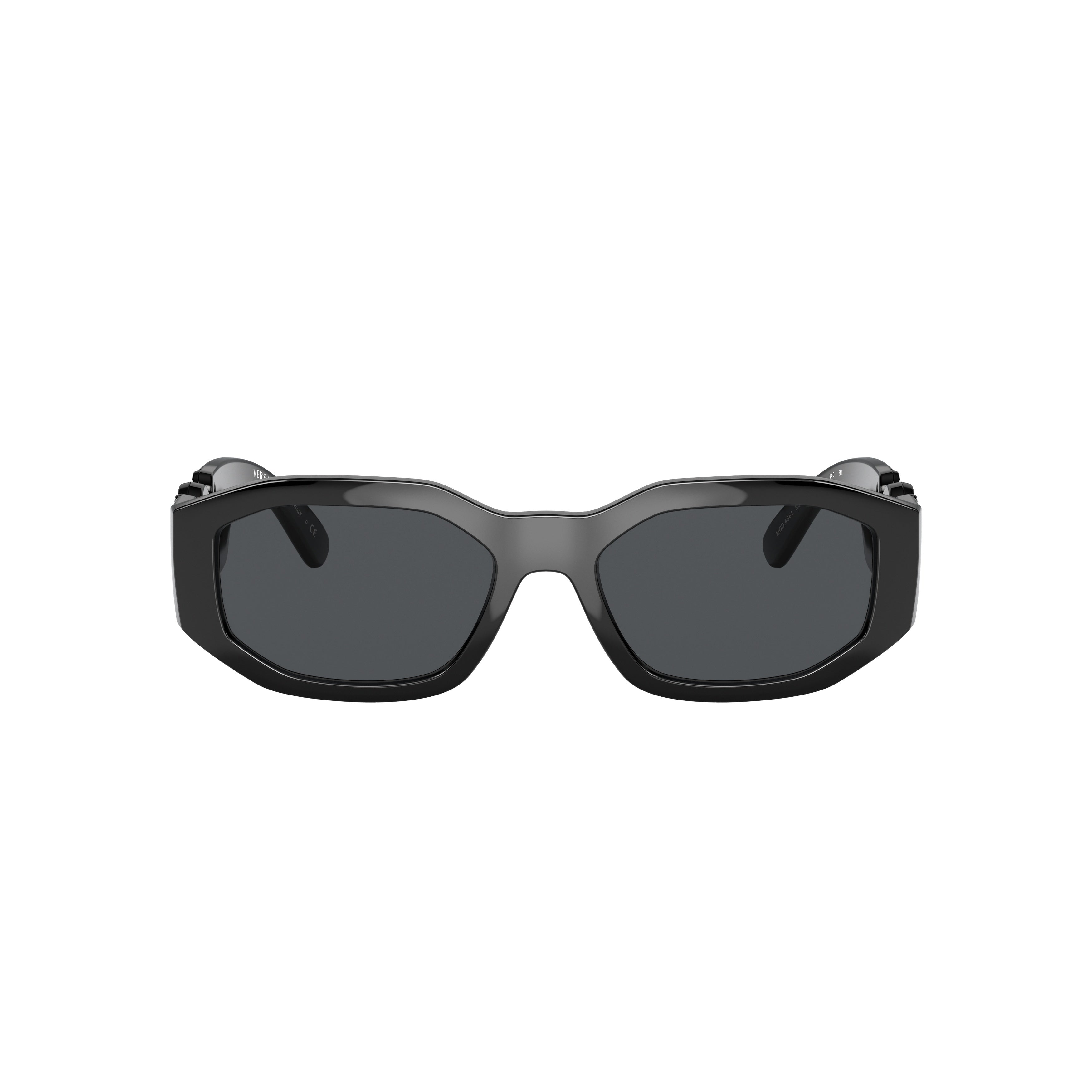 Rectangular Black Nylon Sunglasses with Distinctive Emblem