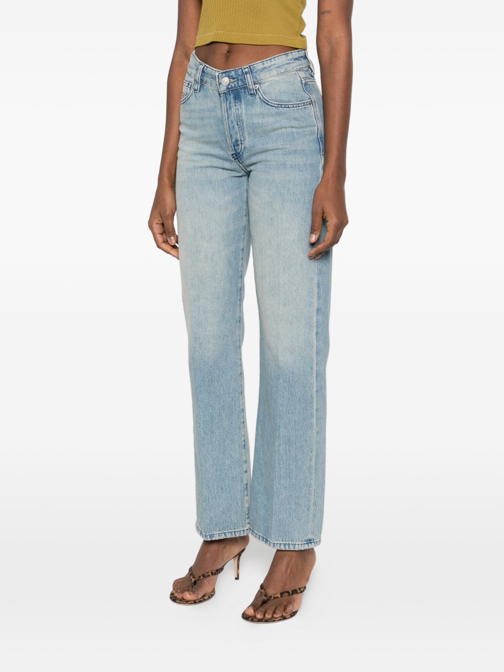 Light Blue Straight-Leg Jeans with Logo Detail