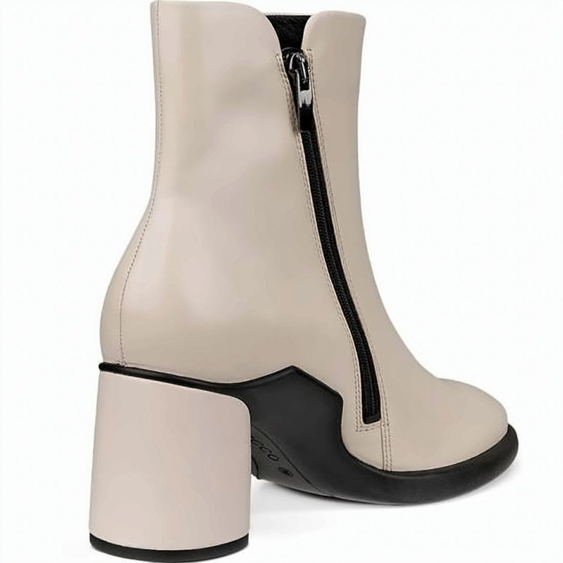 Ankle Boots with Smooth Rounded Toe and Mid-Height Block Heel