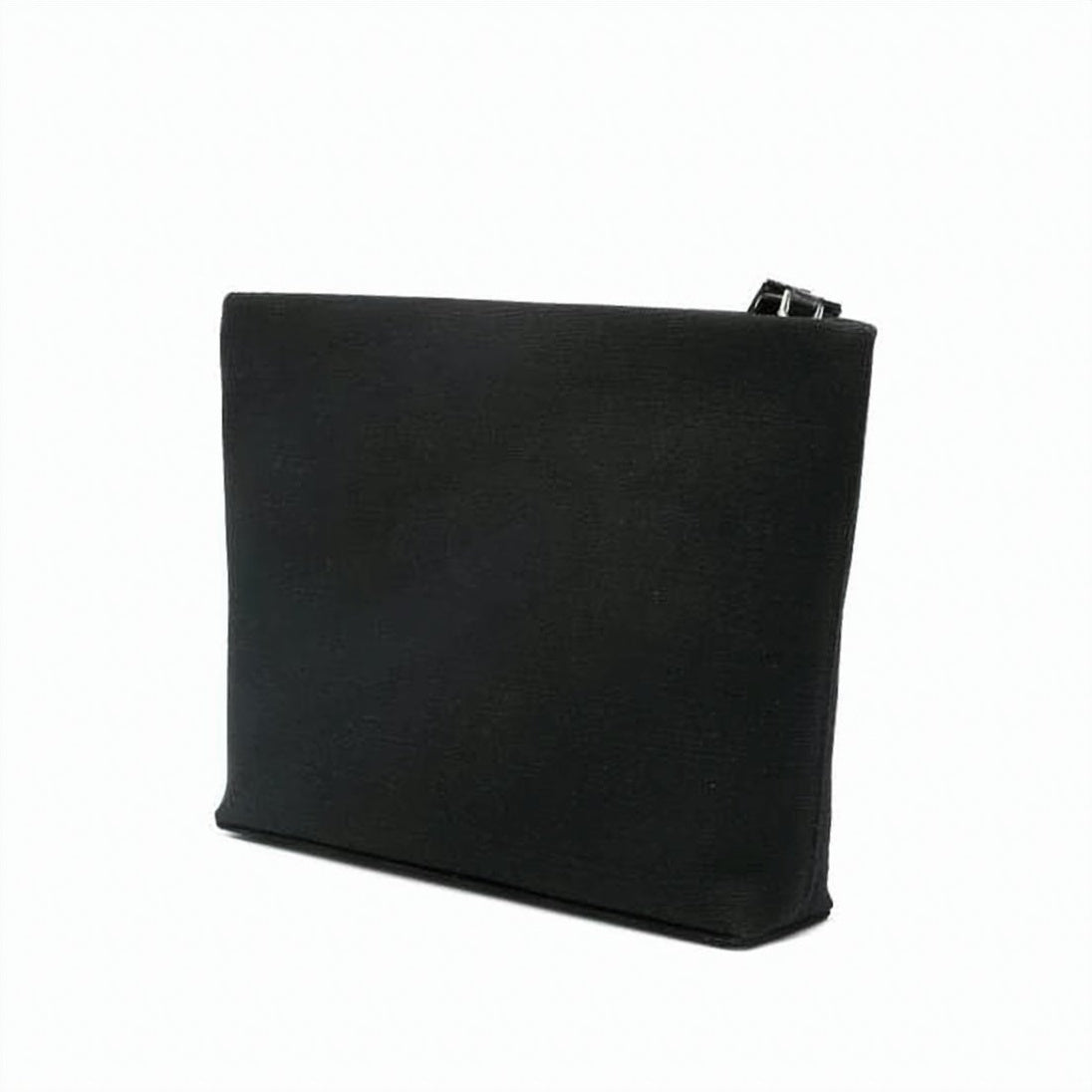 Textured Fabric Clutch with Prominent Logo Print