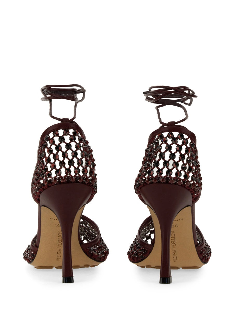 Leather-Covered Stiletto Heel Sandal