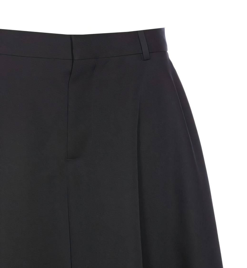 A-Line Midi Skirt with Pleated Flow and Tailored Waistband