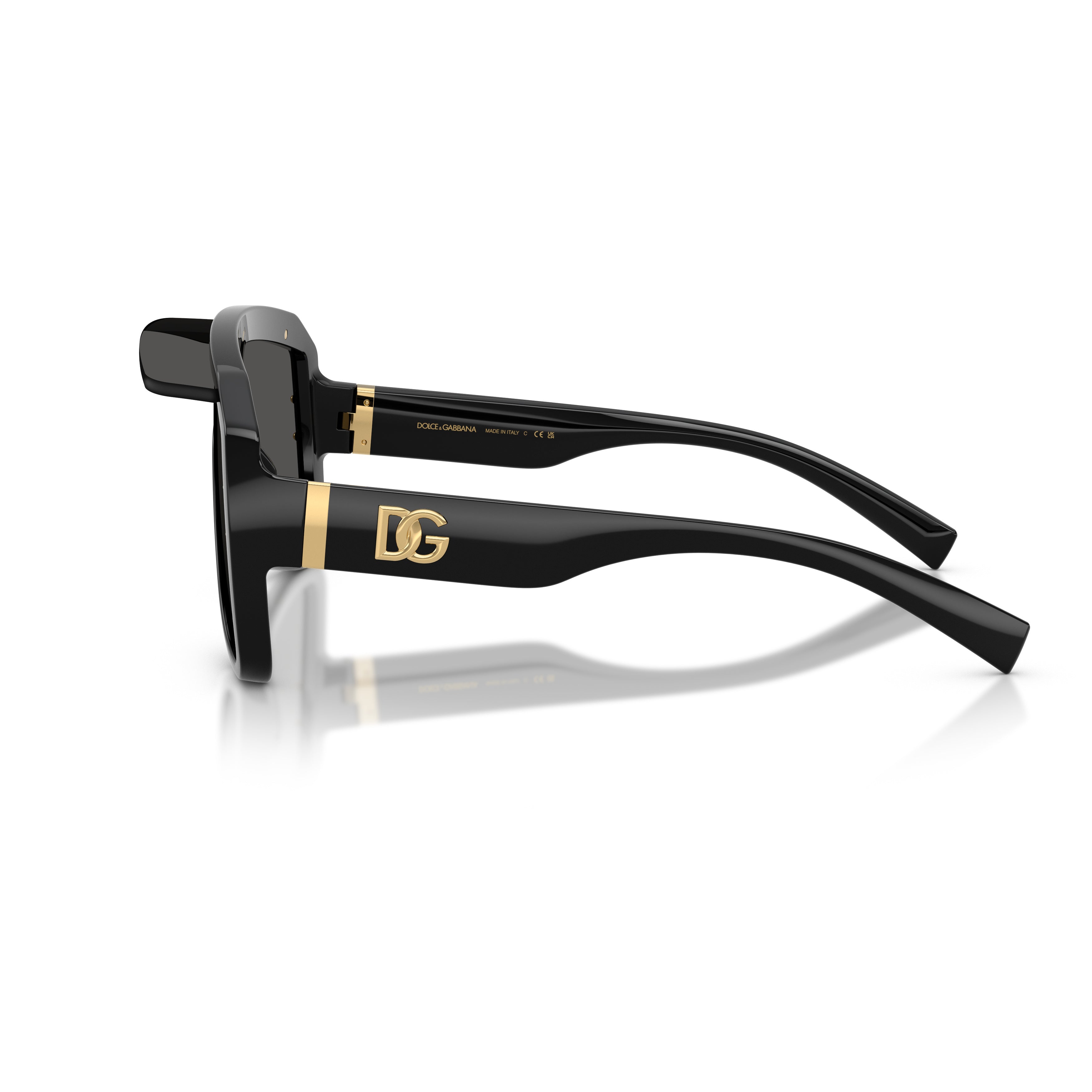 0Dg6205 Oversized Rectangular Sunglasses with Gold Accents