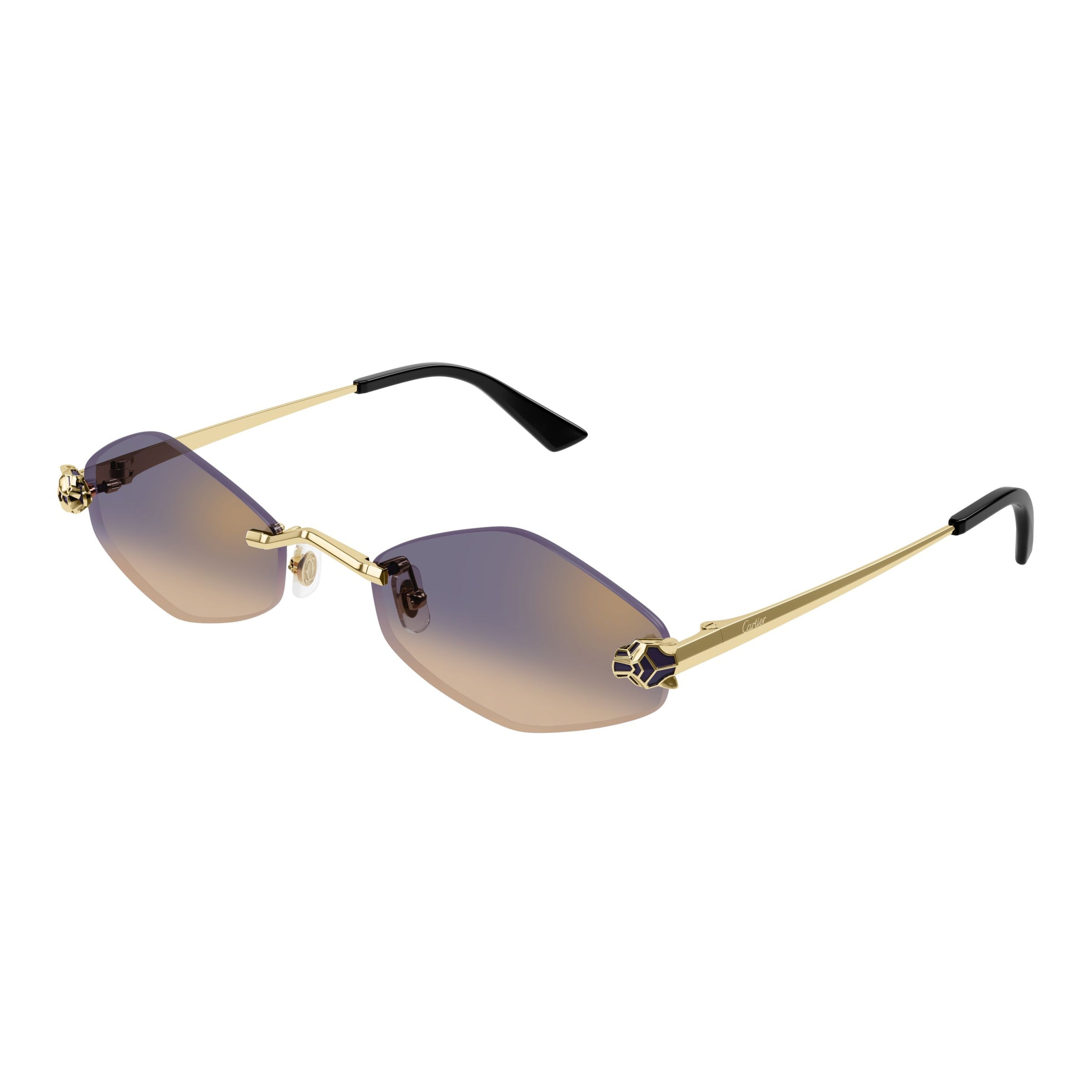 Geometric Rimless Sunglasses With Gradient Lenses