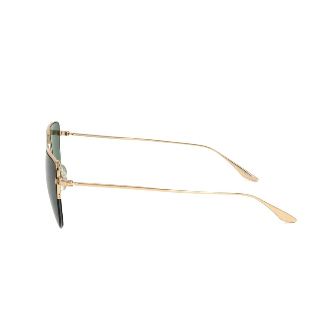 Bp0004 550sz Minimalist Gold Metal Frame Sunglasses with Green Lenses