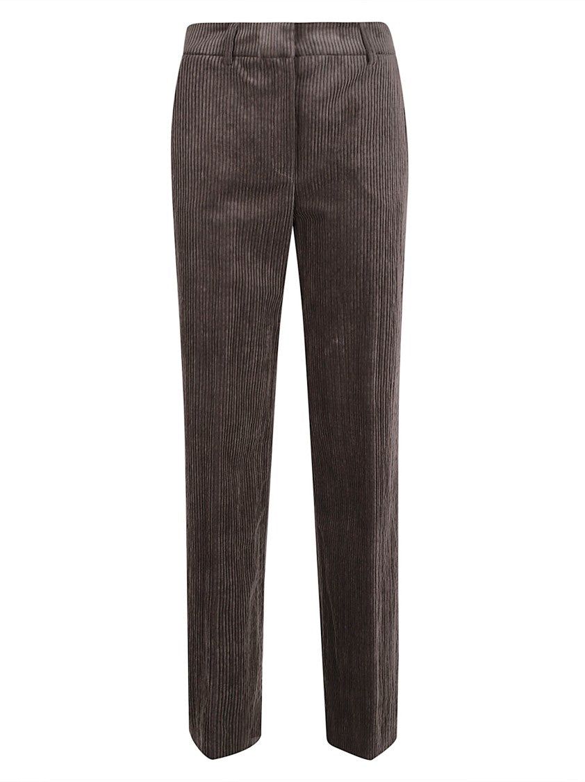 Straight-Leg Trousers With Textured Corduroy