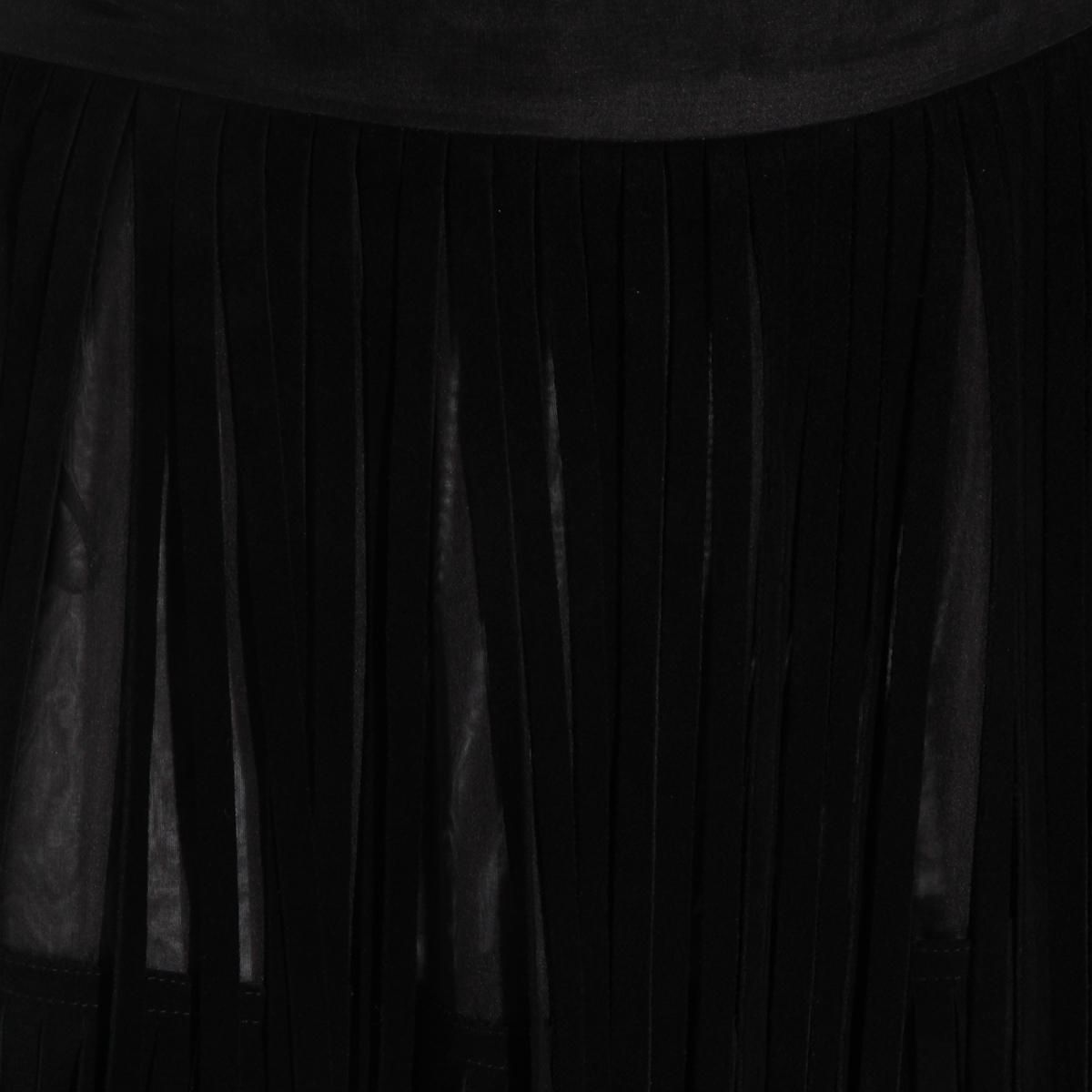 Pleated Sheer Midi Skirt with Layered Design
