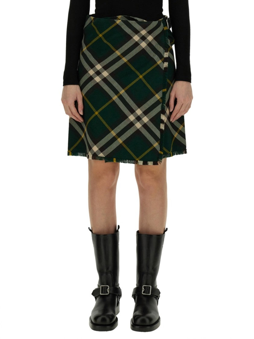 Plaid Wool Mini Skirt