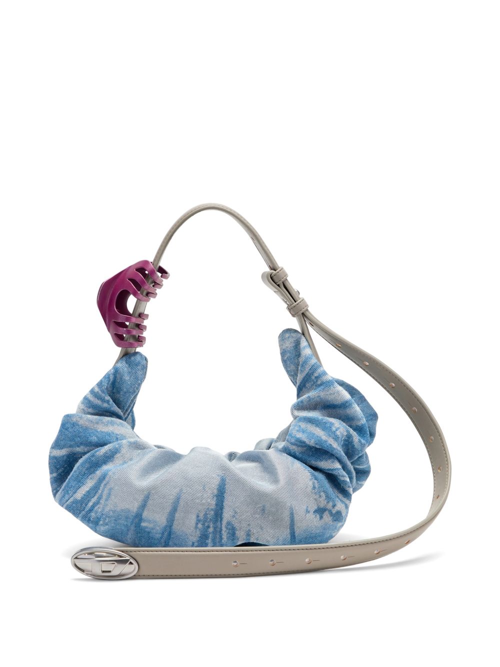 Ruched Silk And Nylon Bag