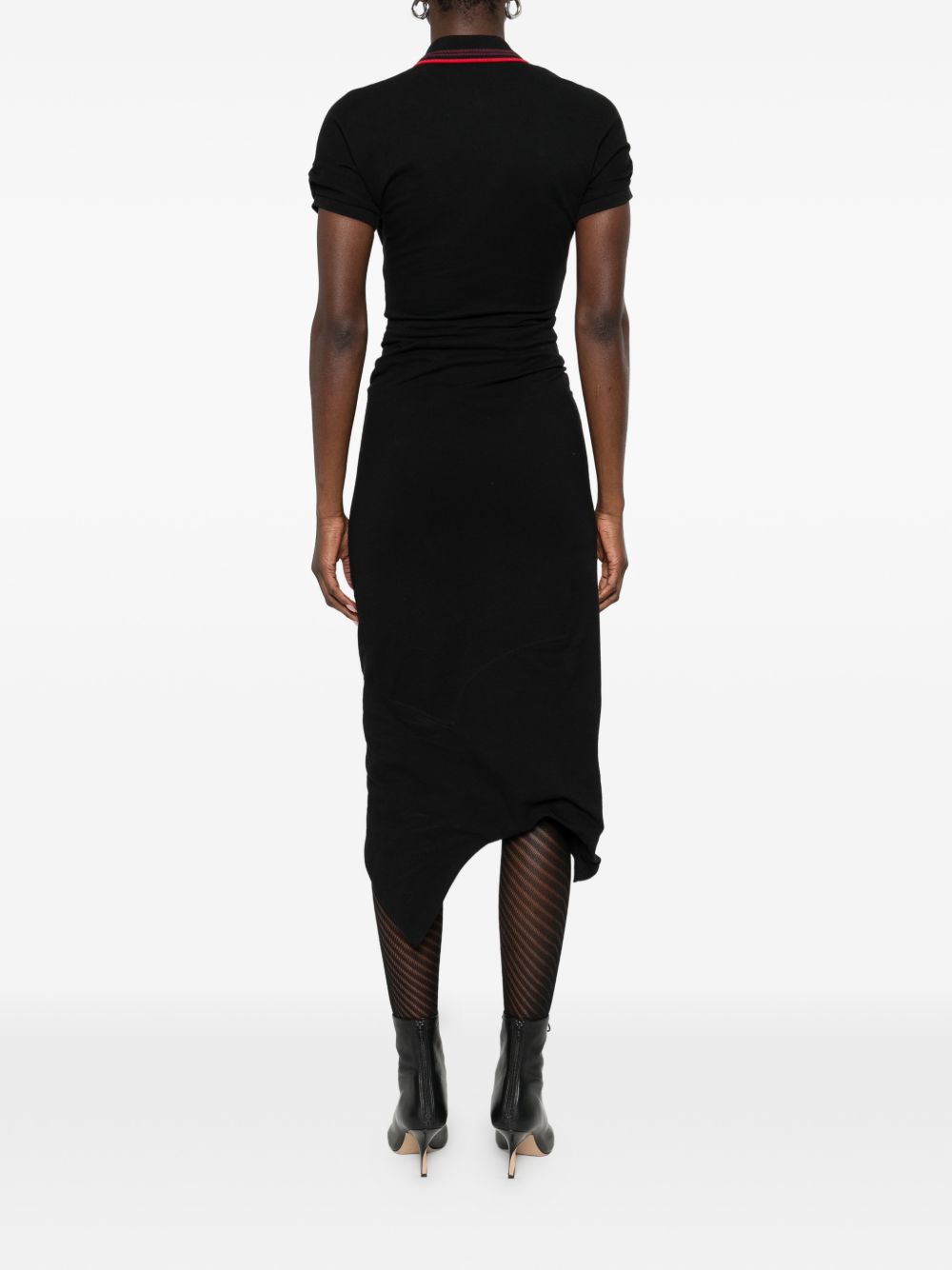 Asymmetric Hem Black Dress