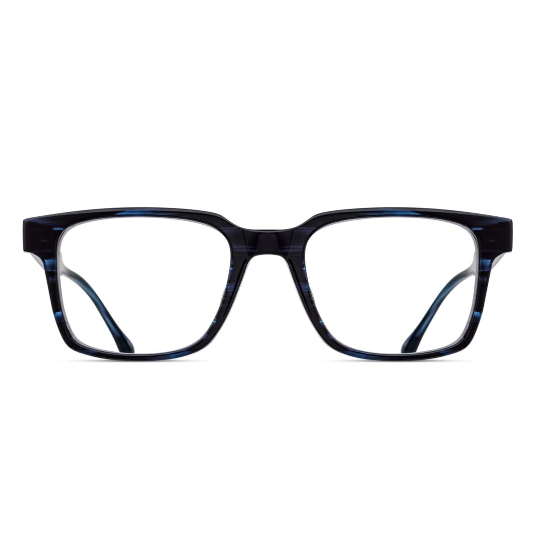 M1035.Rx Rectangular Acetate Eyeglasses with Blue Marbled Accents