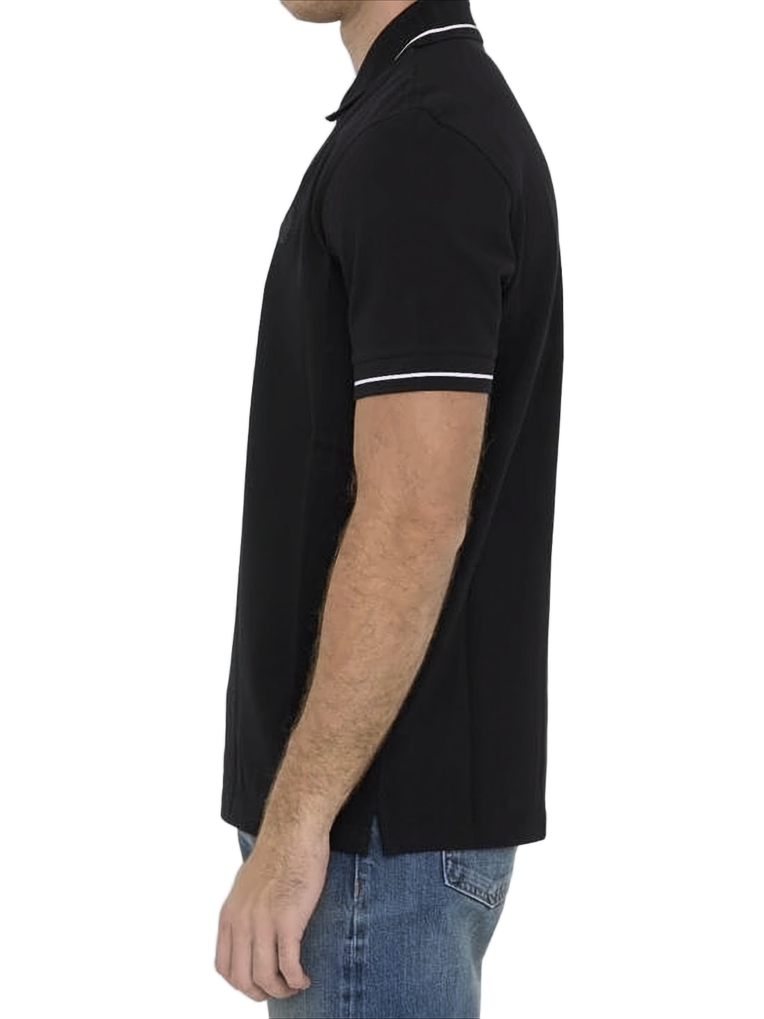 Short-Sleeve Polo Shirt with White Piping