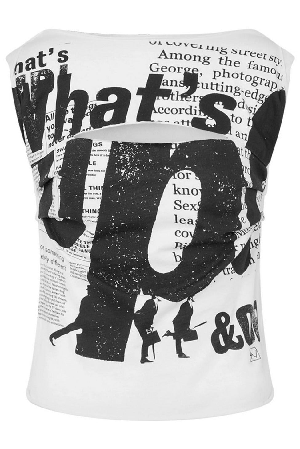Graphic Print T-Shirt With Cut-Out Details