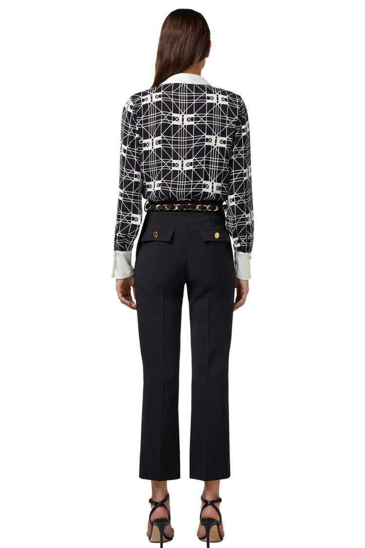 Silk Shirt With Wrap Design And Elastane Blend