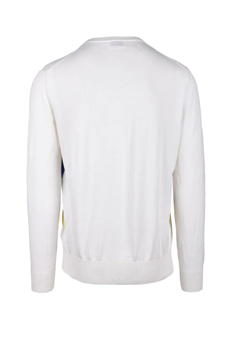Cotton and Cashmere Sweater - White/Green
