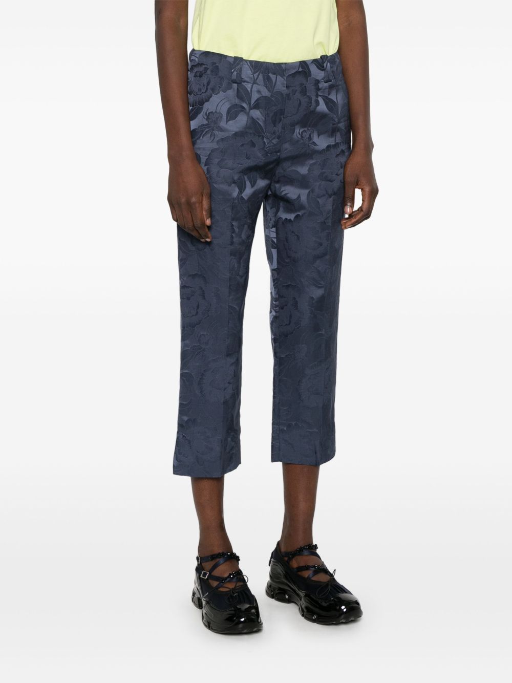 Cropped Indigo Blue Trousers