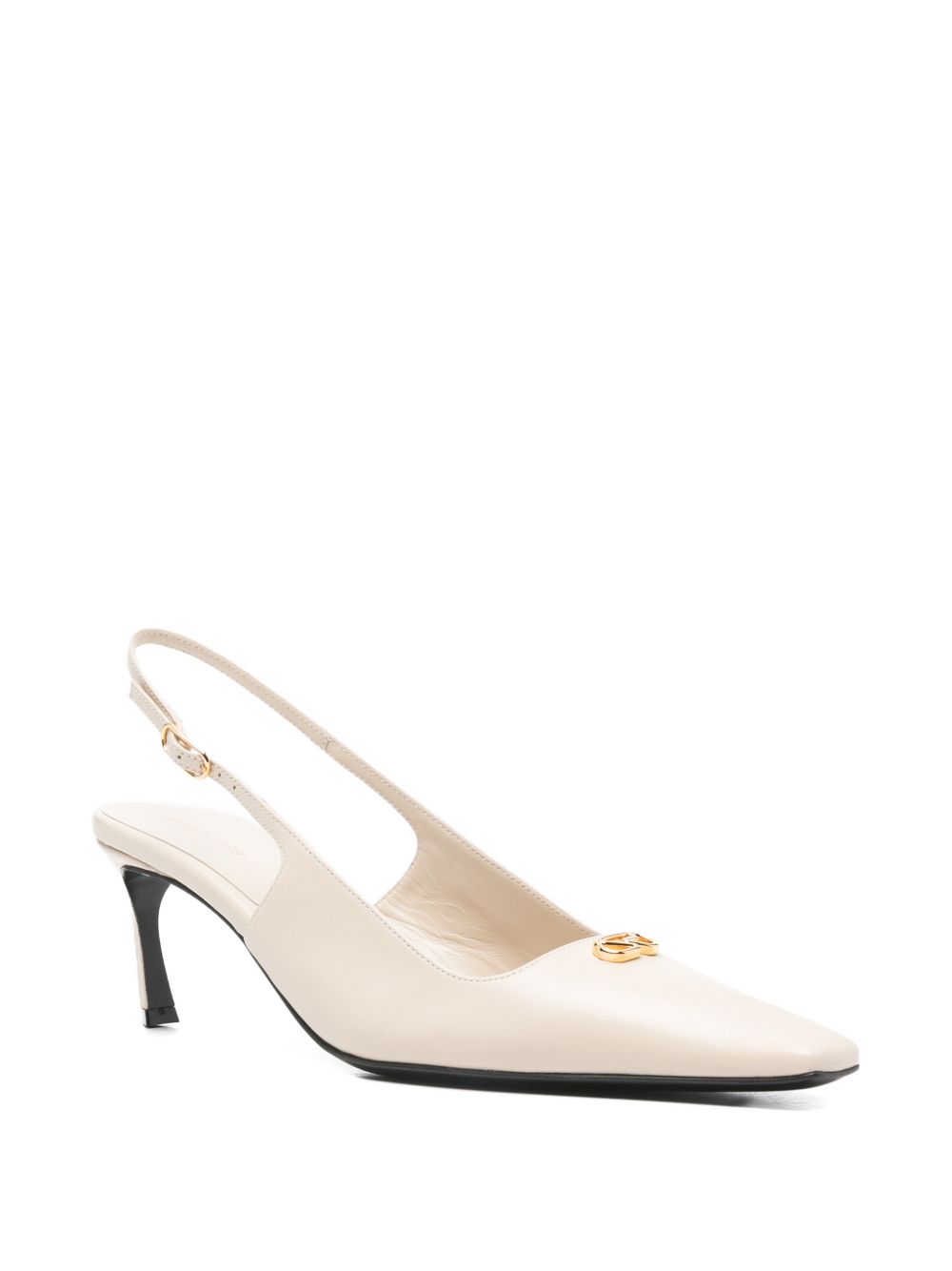 Pointed-Toe Slingback Pumps With Low Kitten Heel