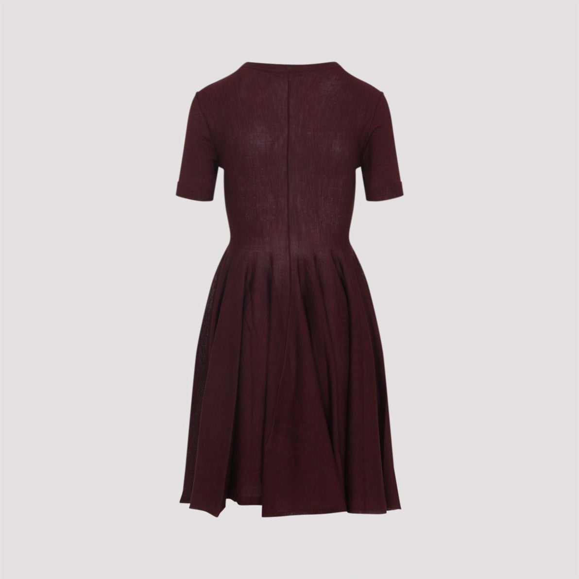 Fitted Wool Dress With Pleated Skirt