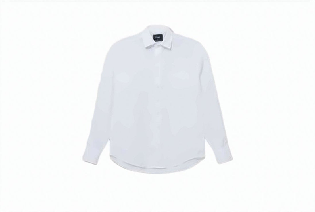 Crisp White Linen Long-Sleeve Shirt
