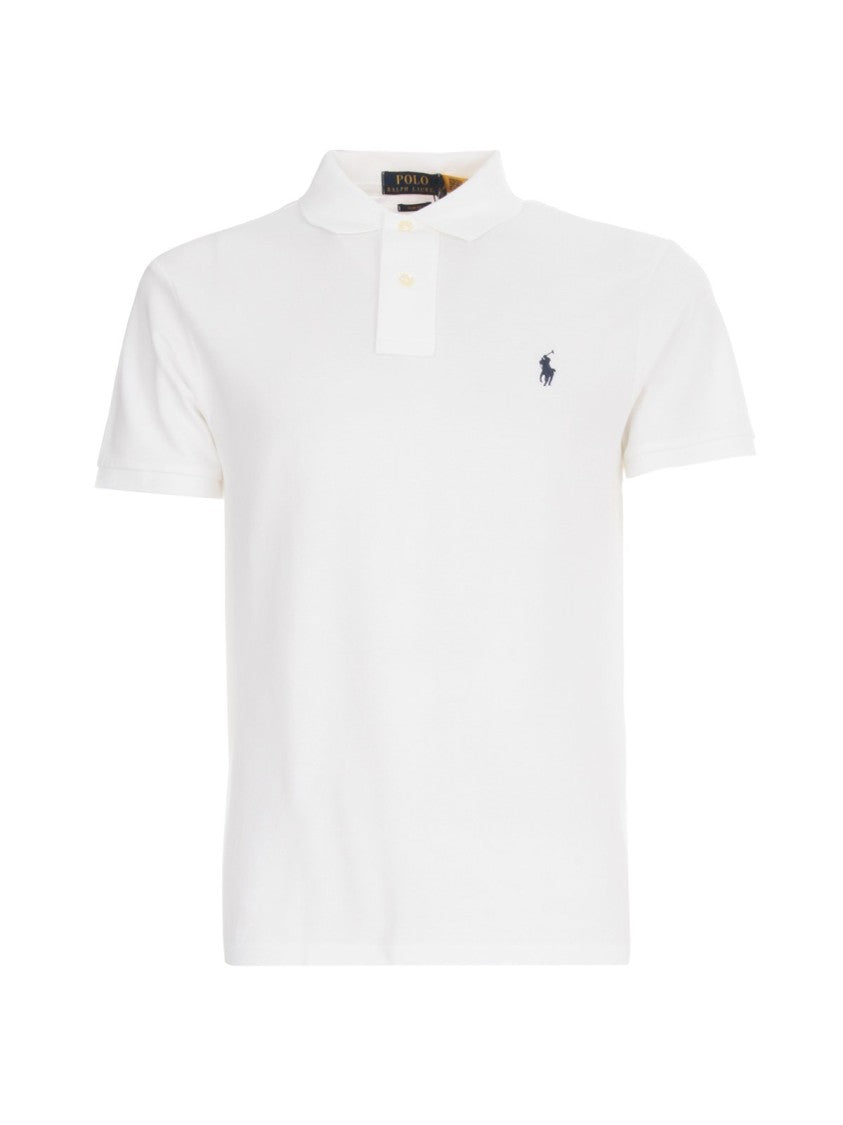 Classic White Polo Shirt With Emblematic Logo