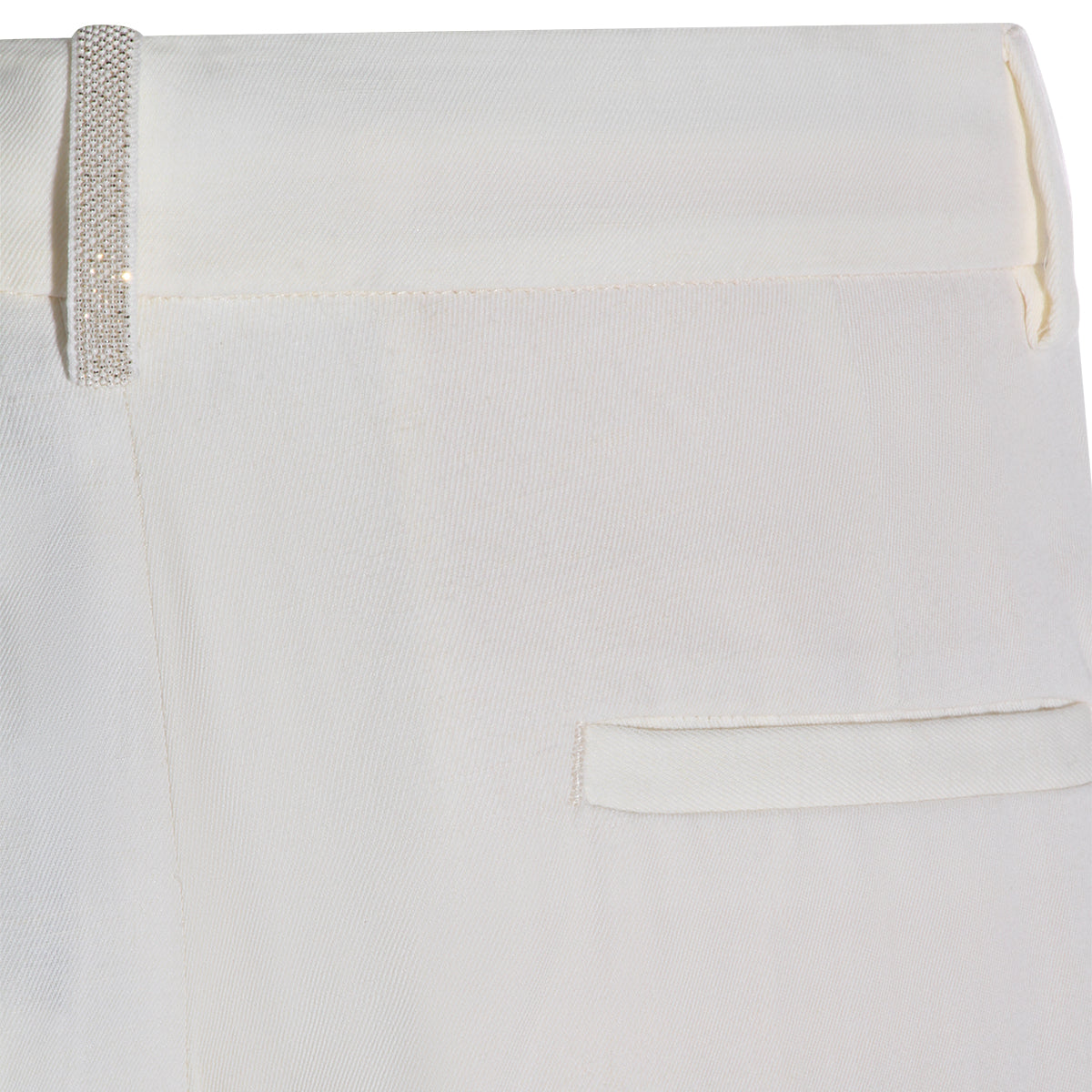 Tailored White Shorts With Front Pleats