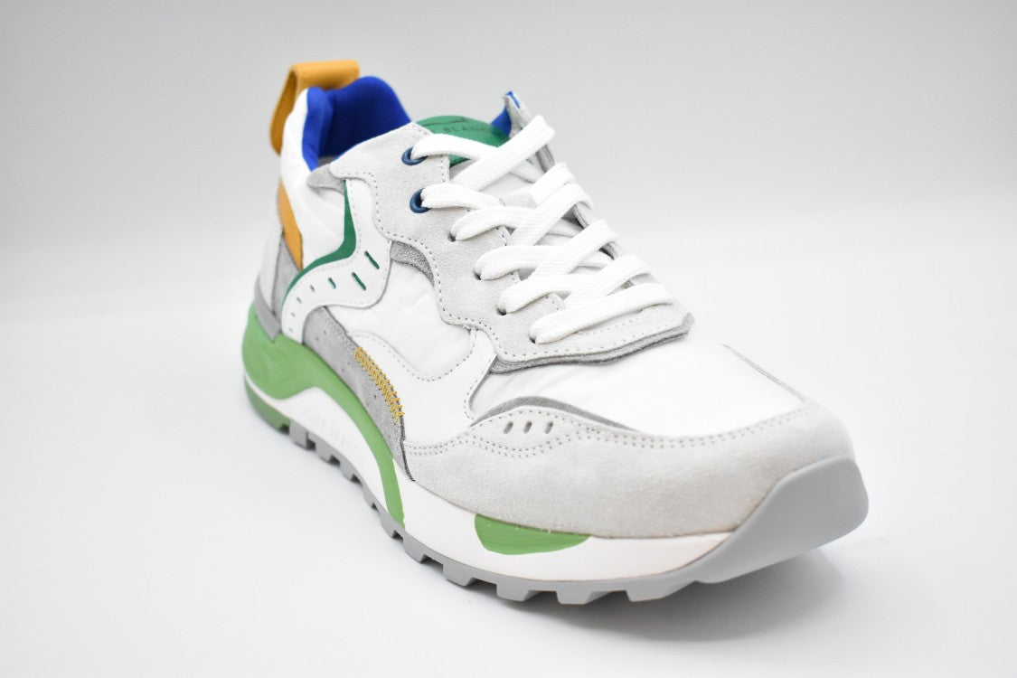 Blue Green Ochre Suede Blend Sneakers